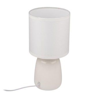 светильник настольный jh2-02-wh e14 ip20 130х130х255мм керамика; ткань; pvc-пластик бел. jazzway 5062313 от магазина Штепсель и батарейка. - фото_2