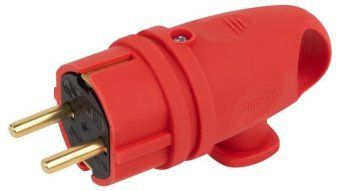 вилка vx11-r-ip44 16а ip44 с кольцом угловая с заземл. каучук красн. эра б0055417 от магазина Штепсель и батарейка.