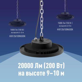 светильник светодиодный ufo high bay 200вт 6500к 174-265в для высоких пролетов космос khb120d200w6500k от магазина Штепсель и батарейка. - фото_6