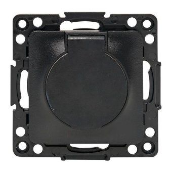 розетка 1-м сп стокгольм 16а ip44 с заземл. защ. шторки с крышкой механизм черн. proxima ekf ezr16-028-10-44 от магазина Штепсель и батарейка.
