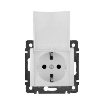 розетка 1-м сп valena 16а ip21 2p+e с заземл. защ. шторки с крышкой винты механизм бел. leg 774422 от магазина Штепсель и батарейка.