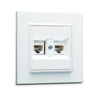 розетка компьютерная двойн. сп karea 16а ip20 cat 5 бел. makel 56001036 от магазина Штепсель и батарейка.