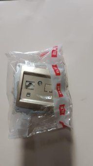 розетка компьютерная zena кат.6 + гнездо механизм титаниум abb 609-011400-247 от магазина Штепсель и батарейка.