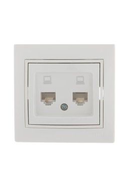 розетка компьютерная 2-м сп mira rj45 бел./бел. lezard 701-0202-141 от магазина Штепсель и батарейка. - фото_2