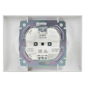 розетка 2-м skandy 10а без заземл. без защ. шторок в сборе sk-r10w арктич. бел. iek sk-r20-10-k01-f от магазина Штепсель и батарейка. - фото_5