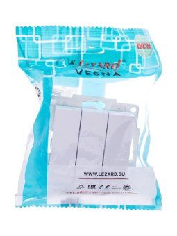выключатель 3-кл. сп vesna механизм бел. lezard 742-0288-109 от магазина Штепсель и батарейка.