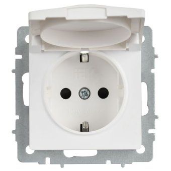 розетка brite рсбш10-3-браб 16а ip20 с заземл. защ. шторки с крышкой механизм арктич. бел. iek br-r16-16-k91 от магазина Штепсель и батарейка. - фото_3