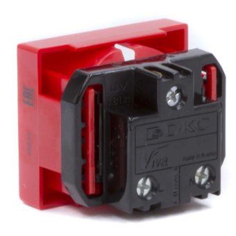 розетка 1-м 2мод. viva 16а ip20 2p+e с заземл. защ. шторки красн. dkc 45015 от магазина Штепсель и батарейка.