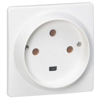 розетка 1-м сп 32а ip20 3p+e защ. шторки боков. вход на винтах бел. leg 055815 от магазина Штепсель и батарейка.