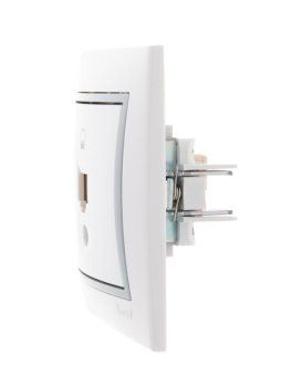 розетка компьютерная 1-м сп mira rj45 бел./сер. lezard 701-0215-139 от магазина Штепсель и батарейка. - фото_3