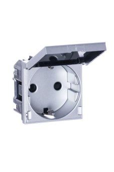 розетка 1-м сп 2мод. zenit 16а ip21 250в с заземл. schuko защ. шторки с крышкой механизм серебр. abb 2cla228810n1301 от магазина Штепсель и батарейка. - фото_3
