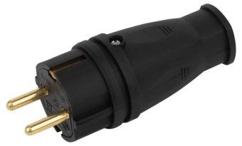 вилка vx10-b-ip44 16а ip44 прямая с заземл. каучук черн. эра б0055414 от магазина Штепсель и батарейка.