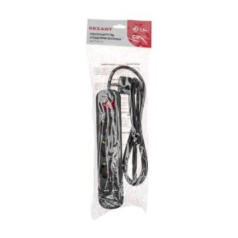 удлинитель 3х1.5м с заземл. standard 2хusb 3х1кв.мм с выкл. черн. rexant 13-4021 от магазина Штепсель и батарейка. - фото_5