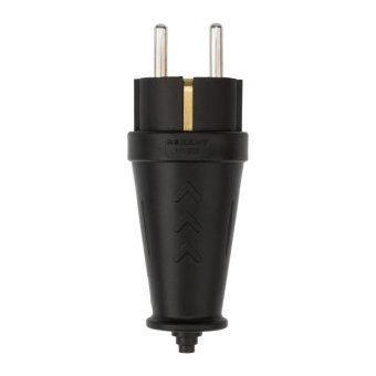 вилка прямая влагозащ. 16а ip44 с заземл. compact каучук черн. rexant 111-200 от магазина Штепсель и батарейка. - фото_2