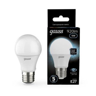 лампа светодиодная black 10вт a60 грушевидная 4100к нейтр. бел. e27 920лм gauss 102502210 от магазина Штепсель и батарейка. - фото_3