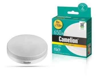 лампа светодиодная led8-gx53/830/gx53 8вт 220в camelion 13474 от магазина Штепсель и батарейка.