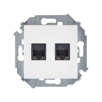 розетка компьютерная 2-м simon 15 rj45 кат.5e amp механизм бел. simon 1591552-030 от магазина Штепсель и батарейка.