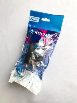 вилка прямая 16а ip44 черн. космос vksm-z-ip(b)16a от магазина Штепсель и батарейка. - фото_2