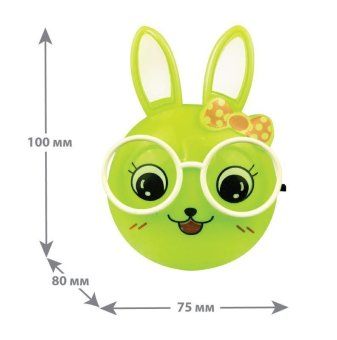 светильник светодиодный nl-241 "зайцы очкарики" 220в ночник с выкл. зел. camelion 13816 от магазина Штепсель и батарейка. - фото_8