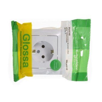 розетка 1-м сп glossa 16а ip20 с заземл. в сборе бел. se gsl000142 от магазина Штепсель и батарейка. - фото_3