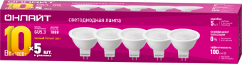 лампа светодиодная 90 615 оll-mr16-10-230-3k-gu5.3-pack5 онлайт 90615 от магазина Штепсель и батарейка.