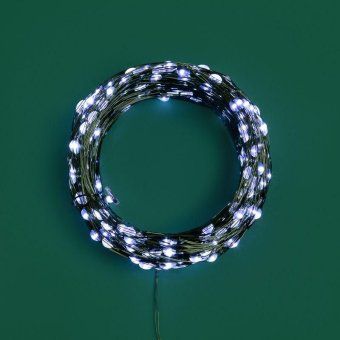 гирлянда светодиодная "роса" 50м 500led бел. ip20 230в с контроллером провод зел. neon-night 303-285 от магазина Штепсель и батарейка.
