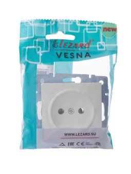 розетка 1-м сп vesna без заземл. пбт механизм бел. lezard 742-0288-121b от магазина Штепсель и батарейка.
