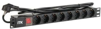 блок розеток 8 мест pdu (немец. станд.) ph12-8d1-p 19дюймов din49440 с led выкл. пвх 1u шнур 2м itk ph12-8d1-p от магазина Штепсель и батарейка.