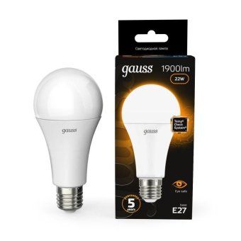 лампа светодиодная black 22вт a70 грушевидная 3000к тепл. бел. e27 1900лм gauss 102502122 от магазина Штепсель и батарейка. - фото_2