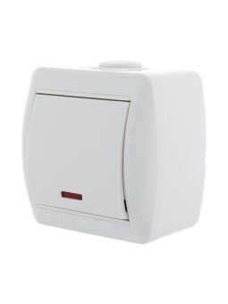 выключатель 1-кл. оп nata 10а ip20 с подсветкой бел. lezard 710-0200-111 от магазина Штепсель и батарейка. - фото_2