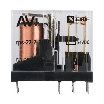 реле промежуточное рп slim 22/2 5а 24в dc averes ekf rps-22-2-24dc от магазина Штепсель и батарейка. - фото_2