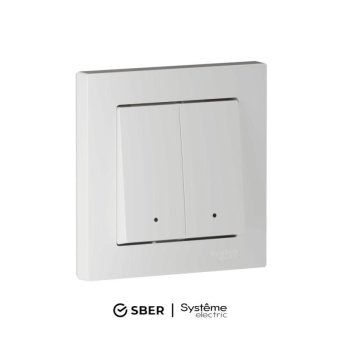 выключатель 2-кл. atlasdesign smart 10а (сх. 5) l+n с подсветкой zigbee механизм бел. se atn000153z от магазина Штепсель и батарейка.