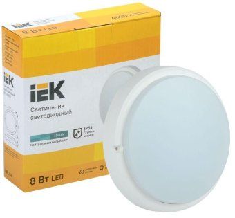 светильник светодиодный дпо 4001 8вт 4000к ip54 круг бел. iek ldpo0-4001-8-4000-k01 от магазина Штепсель и батарейка. - фото_2