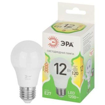 лампа светодиодная green line a60-12w-830-e27 gl 12вт груша 3000к свет тепл. e27 эра б0067110 от магазина Штепсель и батарейка.