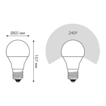 лампа светодиодная black 7вт a60 грушевидная 3000к тепл. бел. e27 680лм gauss 102502107 от магазина Штепсель и батарейка. - фото_4
