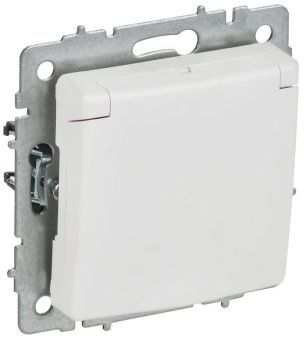 розетка brite рсбш10-3-браб 16а ip20 с заземл. защ. шторки с крышкой механизм арктич. бел. iek br-r16-16-k91 от магазина Штепсель и батарейка.