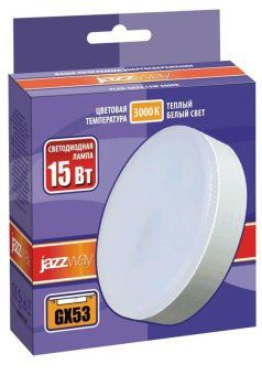 лампа светодиодная pled-gx53 15вт таблетка матовая 3000к тепл. бел. gx53 1220лм 230в jazzway 2855435 от магазина Штепсель и батарейка. - фото_3