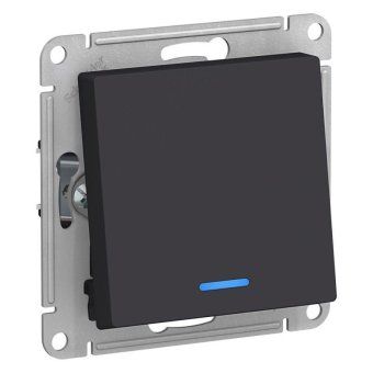 переключатель проходной 1-кл. сп atlasdesign 10а ip20 (сх. 6а) 10ax с подсветкой механизм карбон se atn001063 от магазина Штепсель и батарейка.