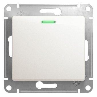 выключатель 1-кл. сп glossa 10а ip20 (сх. 1а) 10ax с подсветкой механизм перламутр. se gsl000613 от магазина Штепсель и батарейка.
