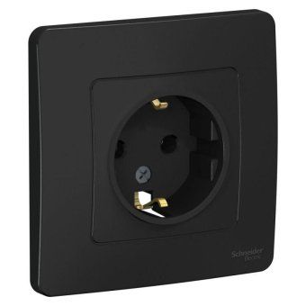 розетка 1-м сп blanca 16а ip20 250в с заземл. без защ. шторок антрацит se blnrs001016 от магазина Штепсель и батарейка. - фото_2