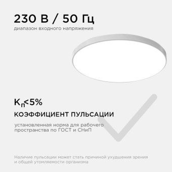 светильник светодиодный spa 40вт 4000к ip54 3200лм 230в 50гц d370х30мм накладной бел. apeyron 18-146 от магазина Штепсель и батарейка. - фото_12