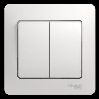 выключатель 2-кл. сп glossa 10а ip20 (сх. 5) 10ax в сборе бел. se gsl000152 от магазина Штепсель и батарейка.