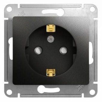 розетка 1-м сп 1мод. glossa 16а ip20 с заземл. защ. шторки механизм антрацит se gsl000745 от магазина Штепсель и батарейка.