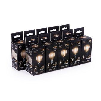 лампа светодиодная филаментная black filament 11вт p45 шар 2700к тепл. бел. e14 810лм gauss 105801111 от магазина Штепсель и батарейка.