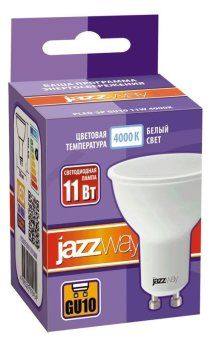 лампа светодиодная pled-sp 11вт par16 4000к нейтр. бел. gu10 230в 50гц jazzway 5019485 от магазина Штепсель и батарейка. - фото_4