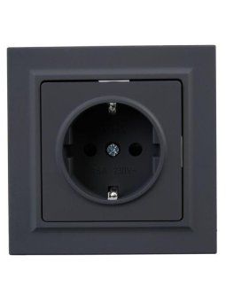 розетка сп brite рср14-1-0-брг 16а в сборе с заземл. защ. шторки графит iek br-r14-16-k53-f от магазина Штепсель и батарейка. - фото_2