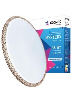 светильник светодиодный classic mystery 36вт 230в 6500к 2340лм 320х71мм настенно-потолочный бронза космос kcmist36w_6500 от магазина Штепсель и батарейка. - фото_2
