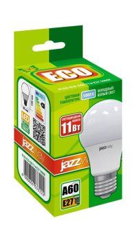лампа светодиодная pled-eco 11вт a60 грушевидная 5000к холод. бел. e27 840лм 230в jazzway 1033222 от магазина Штепсель и батарейка. - фото_2