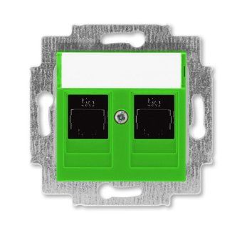 розетка компьютерная 2-м levit rj45 кат.5e зел. abb 2chh295118a6067 от магазина Штепсель и батарейка.