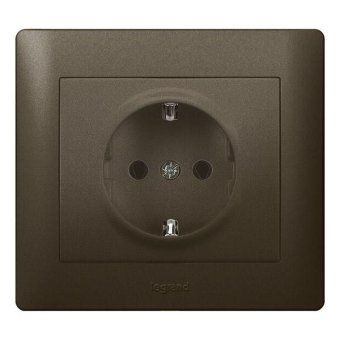 розетка 1-м сп galea life 16а ip20 2p+e немецк. стандарт с лицев. панелью механизм бронз. leg 771262 от магазина Штепсель и батарейка.